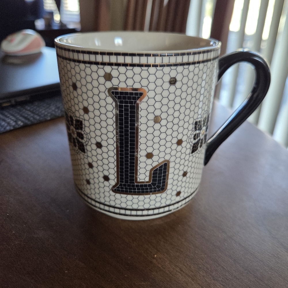 Anthropologie Bistro Mug Letter "L"